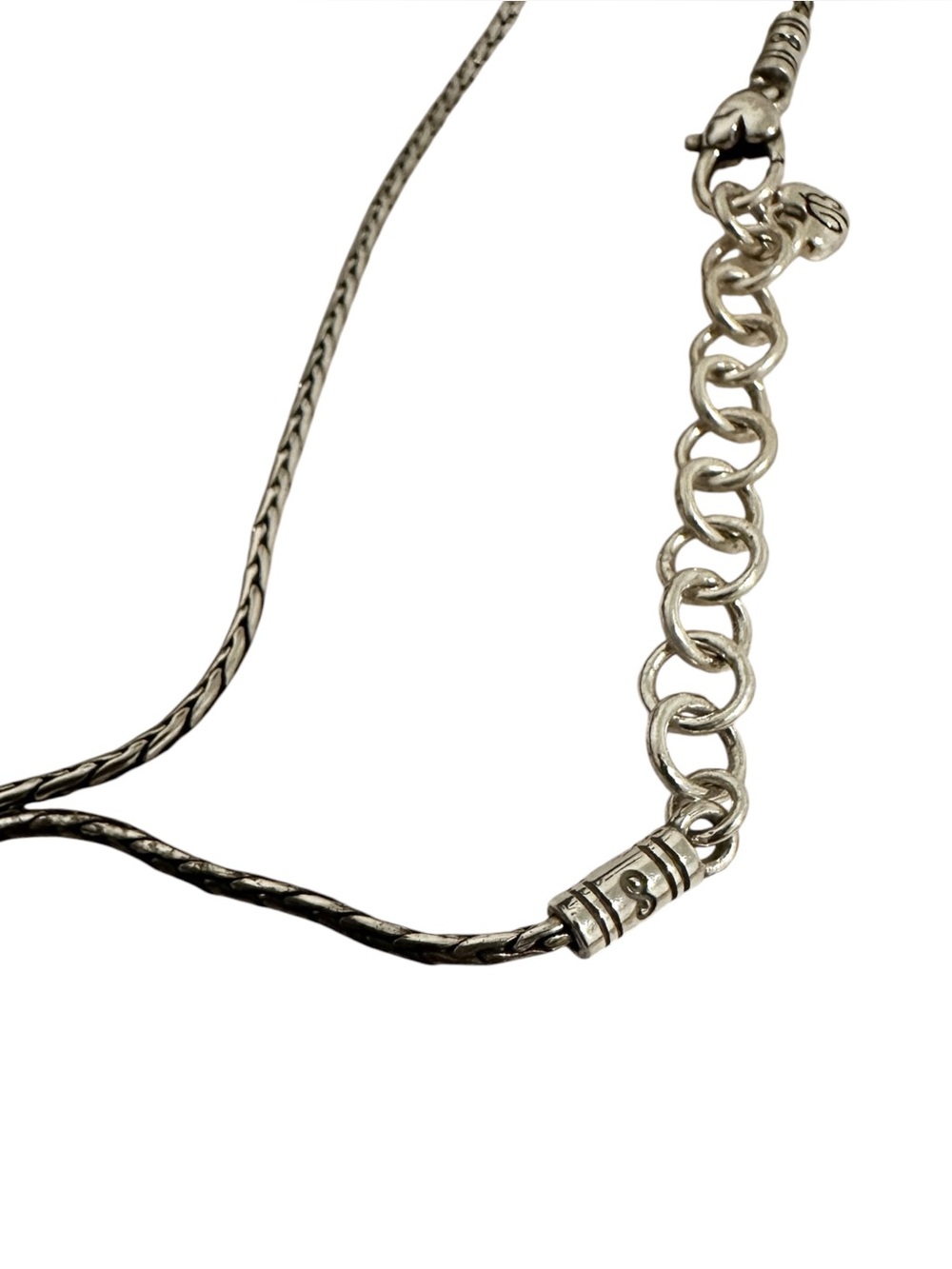 Retired Brighton Essex Cross Necklace Silver Tone Chasing Filigree Love Honor - Picture 8 of 8